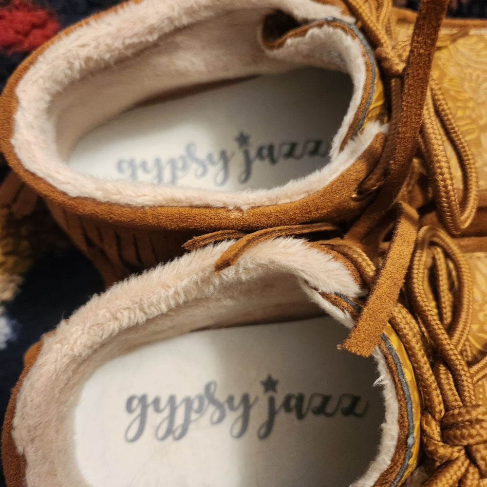 Gypsy Jazz Brown Ankle Boots with Fringe - Picture 5 of 5